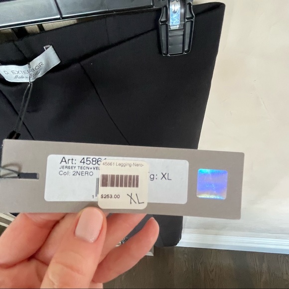 D. Exterior Legging Black Jersey Tecn + Velvet XL NWT - Picture 6 of 12
